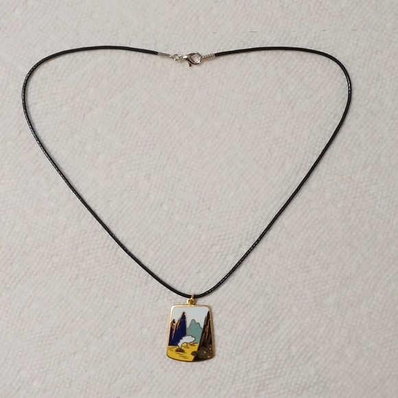 *3/$20* New Cloisonne Pendant choker corded necklace vintage - Picture 2 of 8